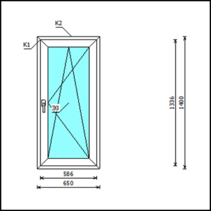 Окно 1400 на 650 мм