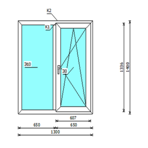 Окно 1400 на 1300 мм
